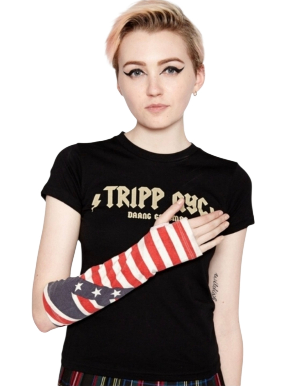 Tripp NYC Red White Blue Striped American Flag Arm Warmers